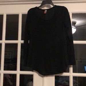 Black waffle long sleeve shirt